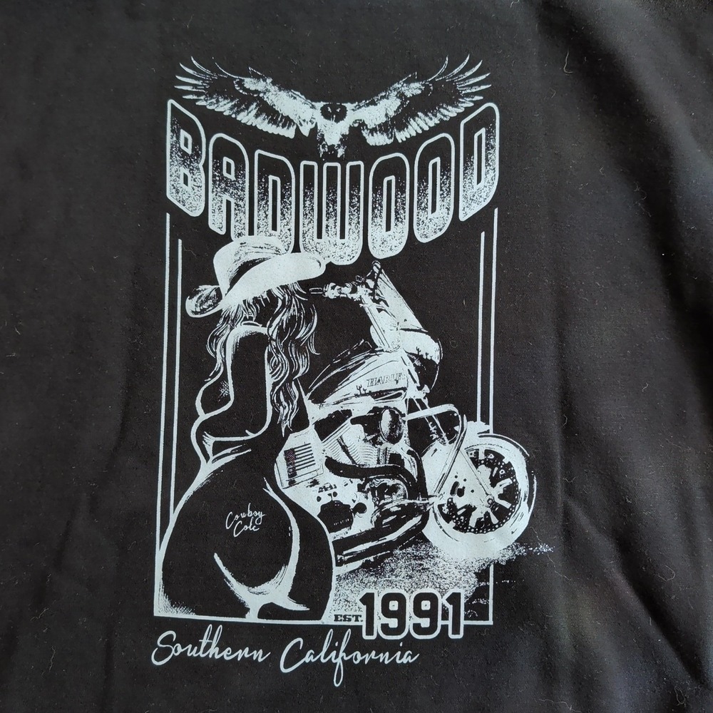 Badwood Cowboy Cole Hoodie 2XL LA Printed Cowgirl Western Eagle RARE Excellent